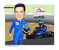 Caricatura corredor  homem namorado marido aniversariante corredor mini  kart  atleta medalha quadro banner camiseta velocidade presente criativo personalizado único hobby preferido - Thumbnail 3
