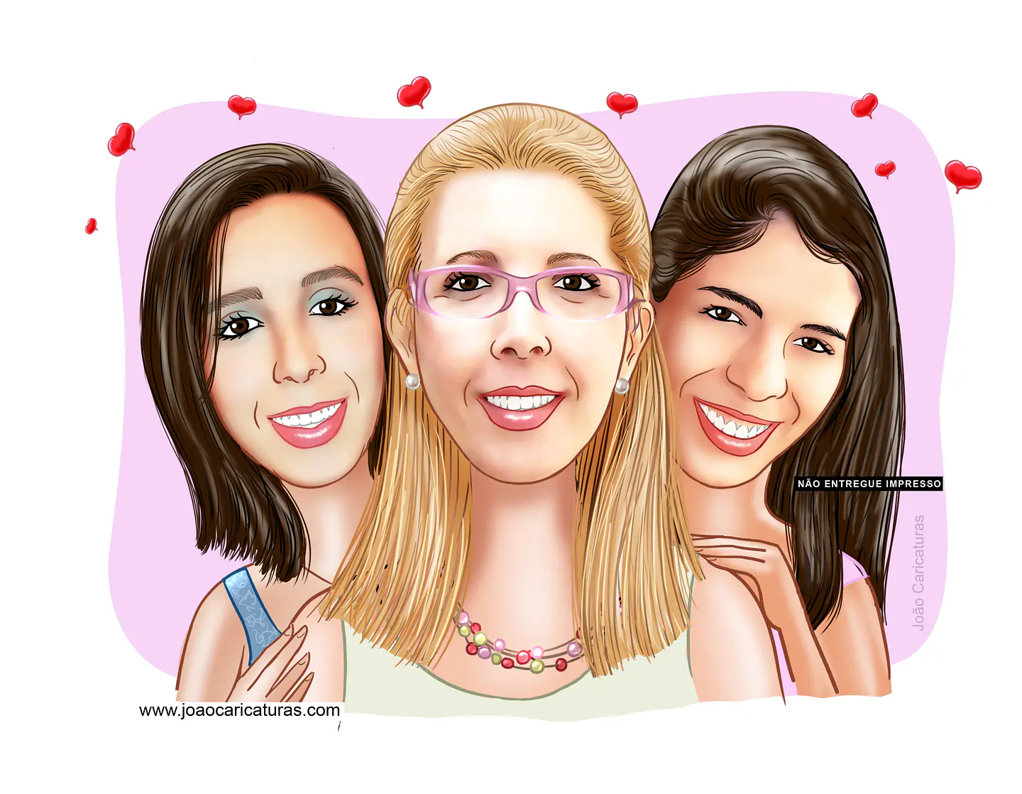 Caricatura de Família Personalizada | Pai, Mãe, Filhos, Avós e Netos 2