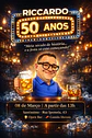 Convite Digital Caricatura 50 Anos(meio século) Masculino Tema Boteco | Aniversário Personalizado com Foto - Thumbnail 2