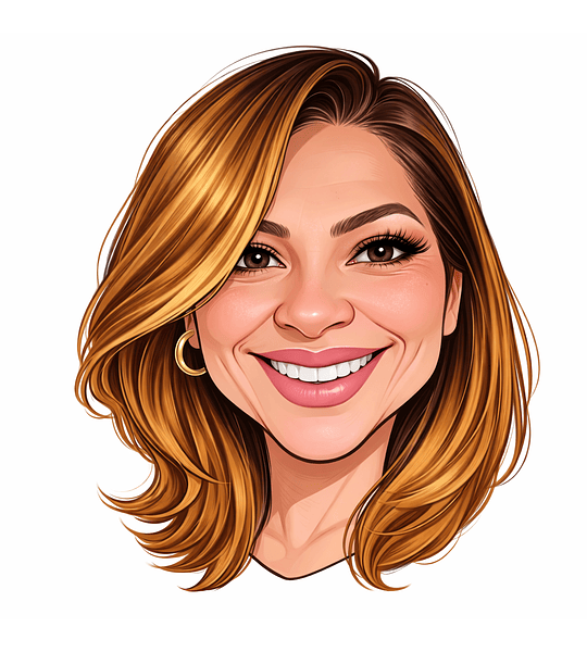 Caricatura feminina de rosto, avatar, lindo rosto, pessoa, realista, charmosa, garota.