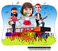 Caricatura de Aniversário Infantil Micareta – Trio Elétrico com Músicos | Tema Carnaval Personalizado - Thumbnail 1