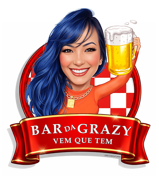 Caricatura Personalizada Tema Boteco – Convites e Lembranças Únicas 🍻