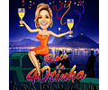 Caricatura aniversário Mulher numa micareta em cima trio elétrico cantando carnaval folia rua show micareta Rio de Janeiro brinde multidão carnavalesco bloco camiseta 20 30 40 50 60 anos