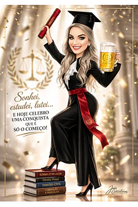 Caricaturas digitais mulher certificado direito desenho rosto delicados e super idênticos, Formandos universitários diplomados, formados, formatura, direito civil, RH, recursos humanos, direito