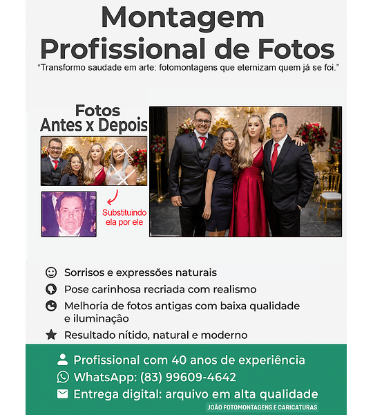 Fotomontagens Profissionais com Pessoas Falecidas | Uma Linda Homenagem