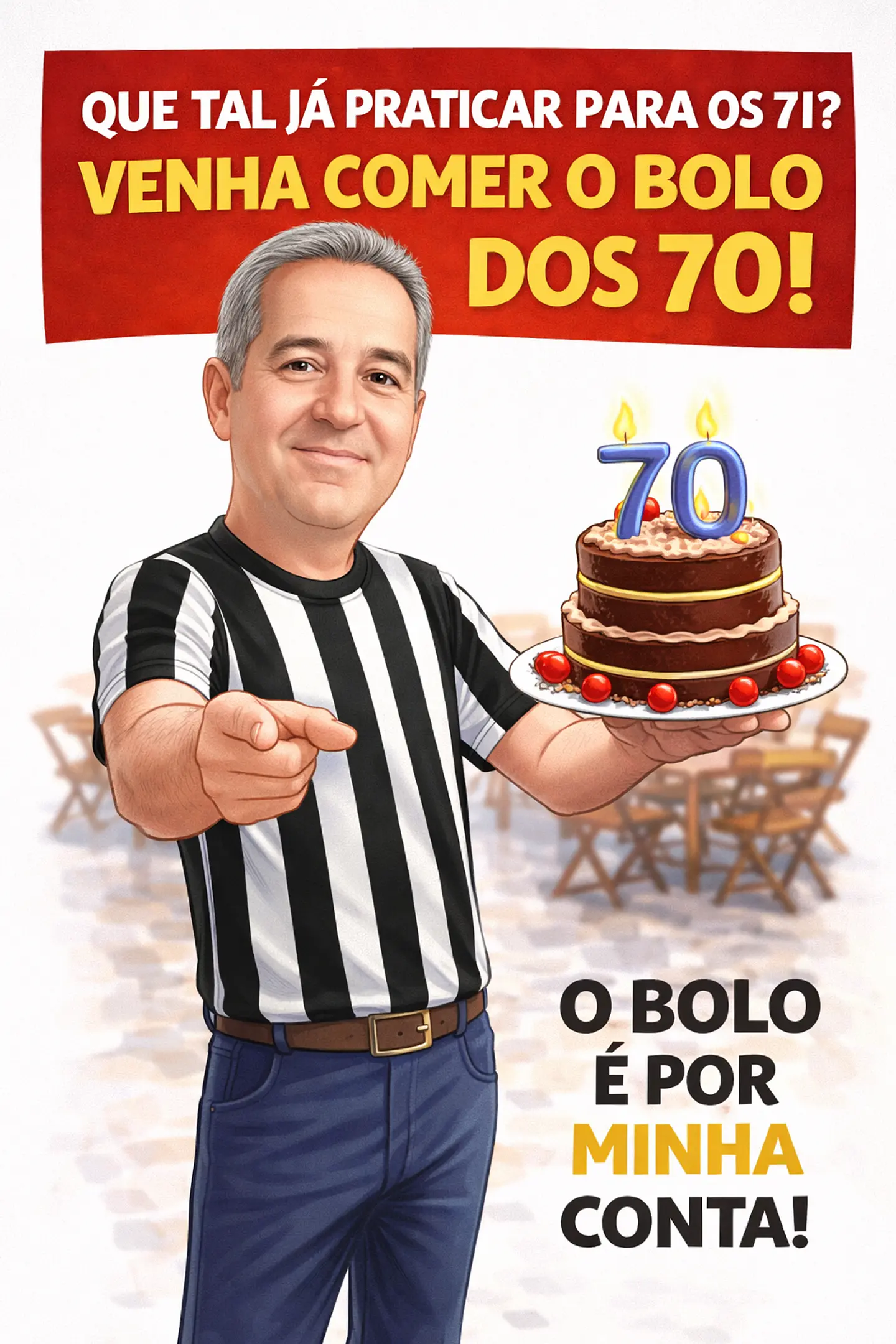 Caricatura Digital Tema Boteco | Convite Divertido e Personalizado 7