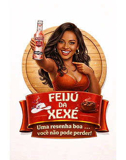 Caricatura Personalizada com seu Rosto Tema Boteco Formato Digital Mulher Convite e Lembrançinhas Aniversário Tema Feijoada Cavaquinho Petiscos