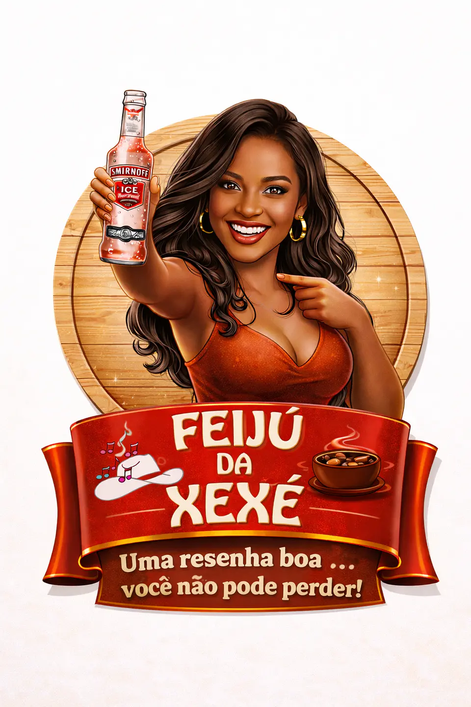 Caricatura Digital Personalizada Mulher Tema Boteco | Convite de Aniversário e Lembrancinhas 1