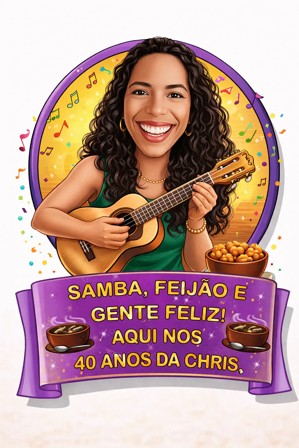 Caricatura Digital Personalizada Mulher Tema Boteco | Convite de Aniversário e Lembrancinhas 4