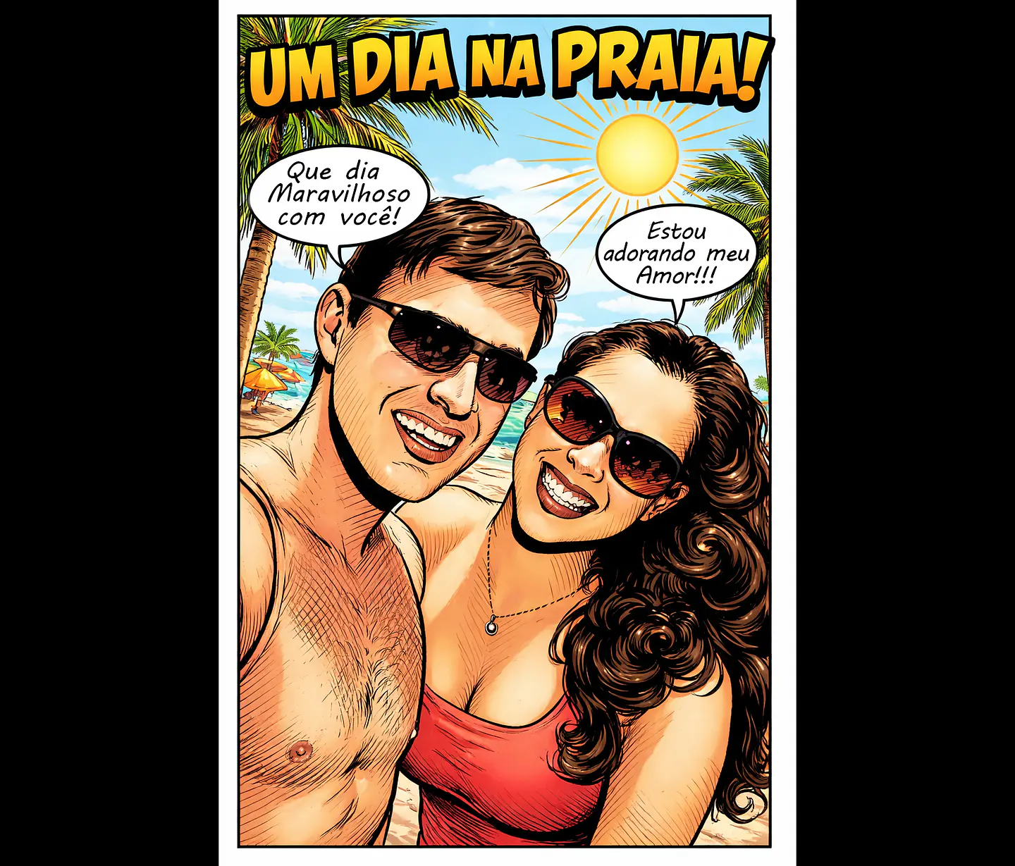 Desenhos Digitais Super Personalizados no Estilo História em Quadrinhos um belo presente que surpreende. Encomende o seu agora! 2