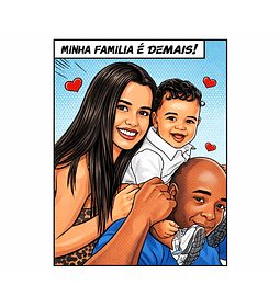 Desenhos Digitais Super Personalizados no Estilo História em Quadrinhos um belo presente que surpreende. Encomende o seu agora!