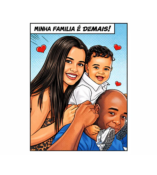 Desenhos Digitais Super Personalizados no Estilo História em Quadrinhos um belo presente que surpreende. Encomende o seu agora!