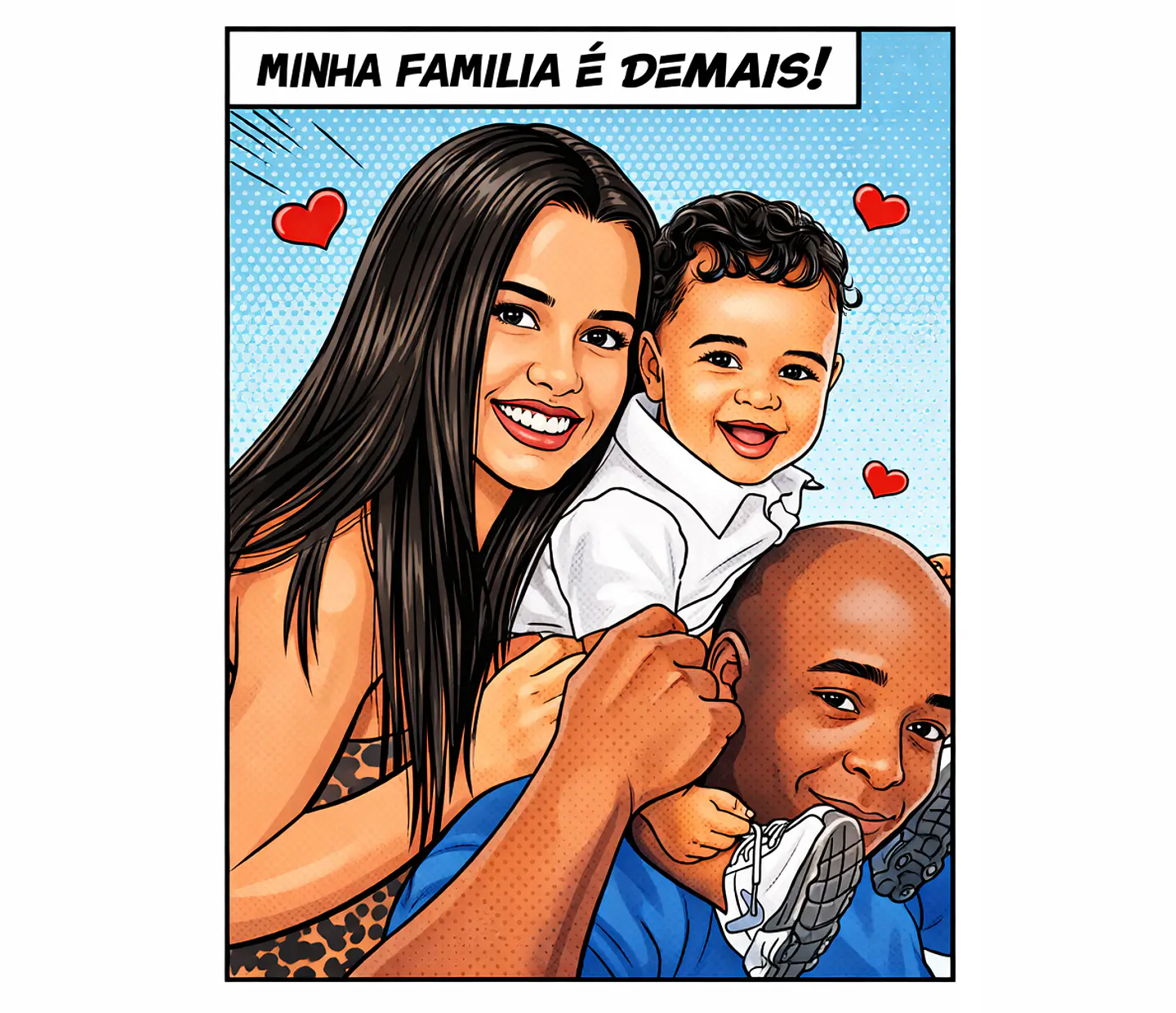 Desenhos Digitais Super Personalizados no Estilo História em Quadrinhos um belo presente que surpreende. Encomende o seu agora! 1