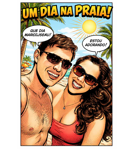 Desenhos Digitais Super Personalizados no Estilo História em Quadrinhos um belo presente que surpreende. Encomende o seu agora!