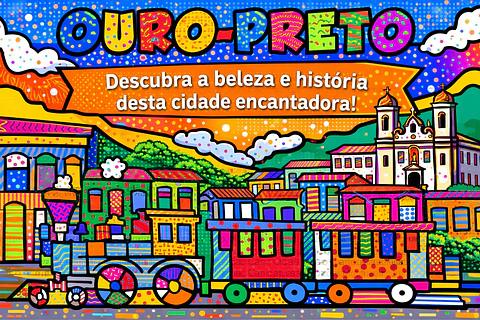 Poster Decorativo Ouro Preto MG | Arte Criativa e Vibrante