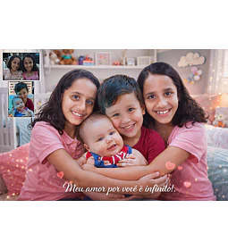 “Um presente emocionante: reúna quem partiu e quem você ama em uma única foto.”