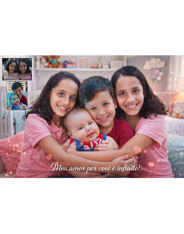 “Um presente emocionante: reúna quem partiu e quem você ama em uma única foto.”