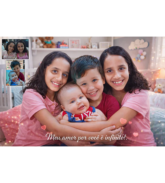 “Um presente emocionante: reúna quem partiu e quem você ama em uma única foto.”