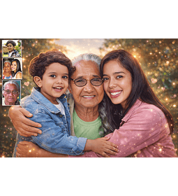 Tenha uma fotografia com algum parente que faleceu e deixou saudades, netos com a vó falecida que não os conheceu, homenagem, póstumas, lembrança carinhosa, imagem ,recuperação e adição fotos, família