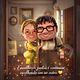 Caricatura Personalizada de Casal Estilo Pixar com Cenário Romântico e Efeito Mágico .Cena do Filme Up Aventuras adaptado com seu rosto, cena personalizada 