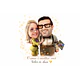 Caricatura Personalizada de Casal Estilo Pixar com Cenário Romântico e Efeito Mágico .Cena do Filme Up Aventuras adaptado com seu rosto, cena personalizada 
