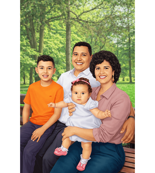 Desenho realista da família(preço por pessoa) para imprimir quadro, família unida desenhada