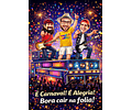 Caricatura aniversário personalizada com seu rosto micareta cantores famosos músicos samba show trio elétrico cantando tocando Bel Marques e Durval Lelys Ivete Zangalo carnaval folia rua