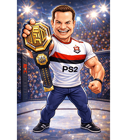 Caricatura Realista Personalizada Festa Aniversário Homem Musculoso Irmão Marido lutador profissional, MMA, UFC  Atlético  Náutico São Paulo Corinthians Atleta Forte Invensível