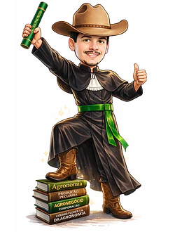Transformo sua foto em uma caricatura única 🎨Caricaturas Digitais de Homem Desenho Realista Beca Bota Chápeu Formandos Agrônomo . Encomende já!