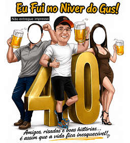 Caricatura Personalizada Digital Tema boteco 