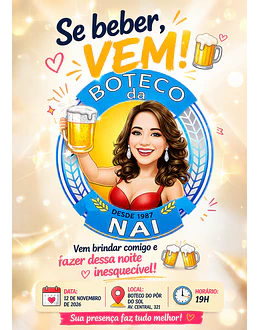 caricatura- convite -digital-personalizada-mulher-rosto-normal-uso-para-banner-ou-convite-e-ainda-lembrancinhas-de-aniversario-tema-boteco-bar-joao-caricaturas