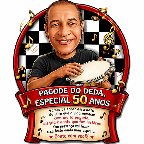 Caricatura para Convite de Aniversário | Arte Personalizada e Divertida