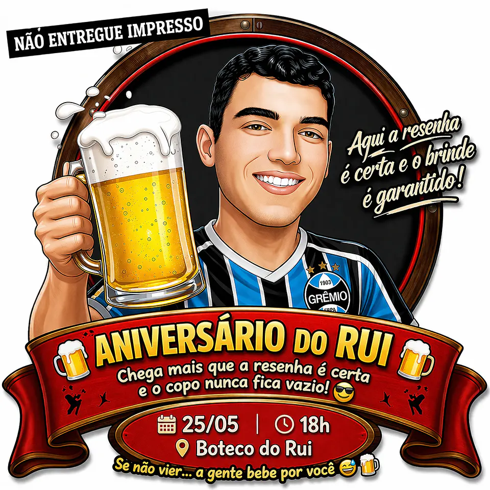 Caricatura para Convite de Aniversário | Arte Personalizada e Divertida 3