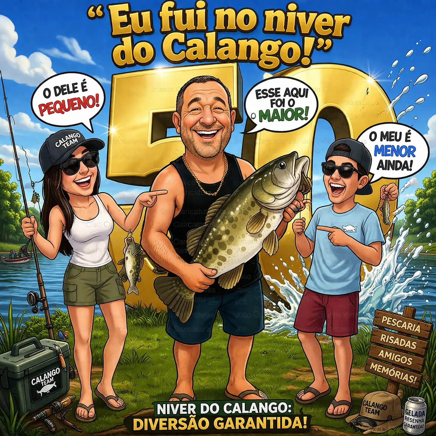  Caricatura Personalizada pescador Transformo sua foto em uma caricatura única   Perfeito para presentear alguém especial    Arte personalizada  Estilo exclusivo  Entrega rápida 2