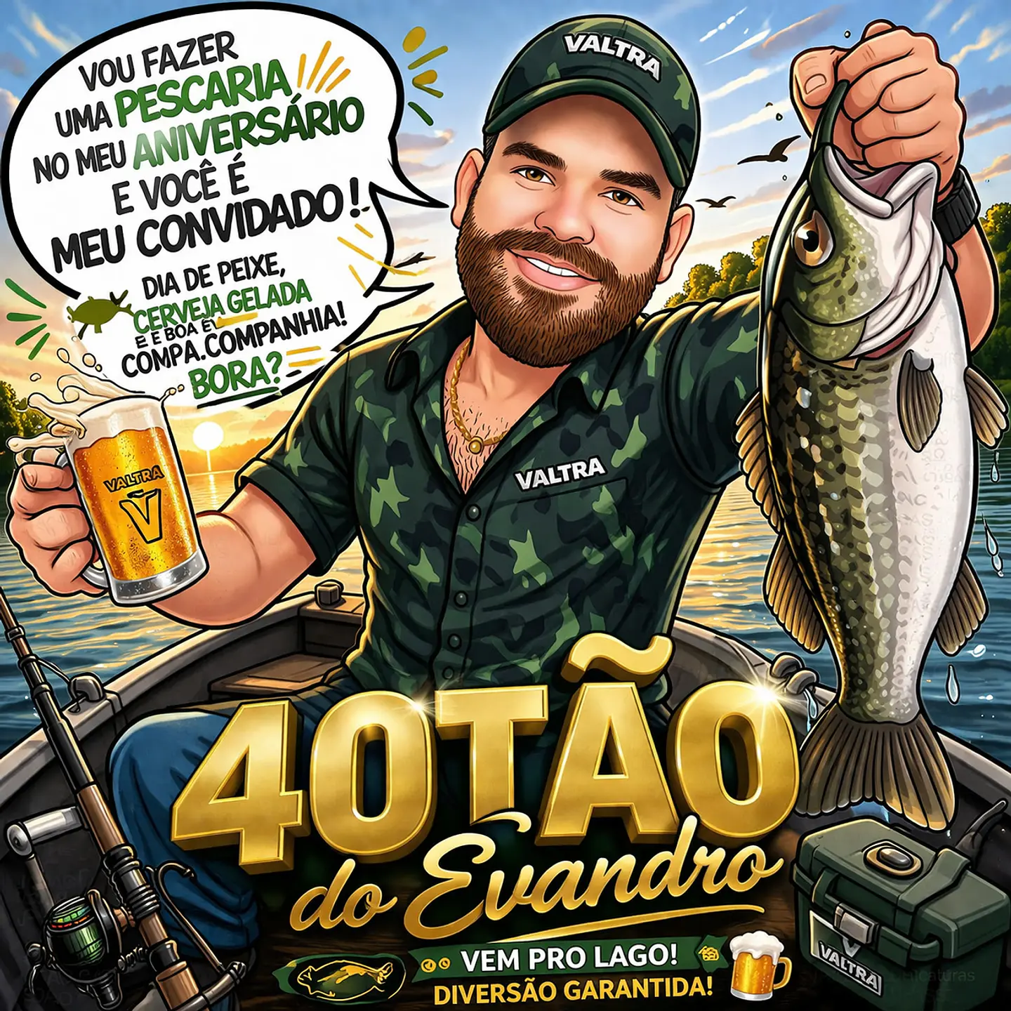  Caricatura Personalizada pescador Transformo sua foto em uma caricatura única   Perfeito para presentear alguém especial    Arte personalizada  Estilo exclusivo  Entrega rápida 3
