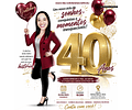Lindos Convites  com Caricatura Mulher Madura  Festa Aniversário 20 30 40 50 Anos Balões Champanhe Floral Flores Bexiga Desenho Peça já o seu convite personalizado