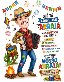 Caricatura Personalizada Digital para Convites Festa Junina, Casamento e Aniversário Caricatura de Casal Caipira Arraiá