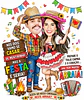 Caricatura Junina Adultos Personalizada | Casal Caipira, Festa Junina, Arraiá e Convite Digital - Thumbnail 4