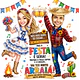Caricatura Personalizada Digital para Convites Festa Junina, Casamento e Aniversário Caricatura de Casal Caipira Arraiá