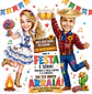 Caricatura Junina Adultos Personalizada | Casal Caipira, Festa Junina, Arraiá e Convite Digital - Thumbnail 5