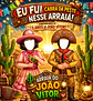 Banner Eu Fui Cangaceirinhos Lampião Mirim Maria Bonita Mirim  Menino Menina Nordestino Cactos Lamparina Arraiá Painel Digital NÂO IMPRESSO Festa Infantil Aniversário Foto no Clima da Festa  - Thumbnail 1