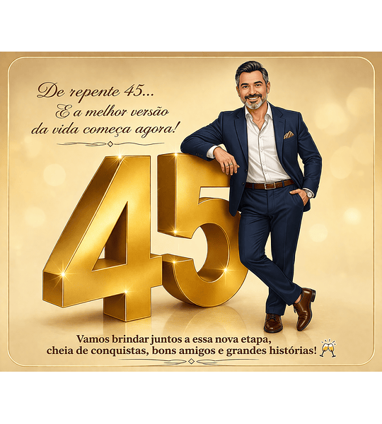 Convite com Caricaturas Aniversário"não impressas" Festa Convite Aniversário Homem  Tema 55 40 70 Anos Balões Professor Enfermeiro 