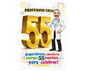 Convite com Caricaturas Aniversário"não impressas" Festa Convite Aniversário Homem  Tema 55 40 70 Anos Balões Professor Enfermeiro 