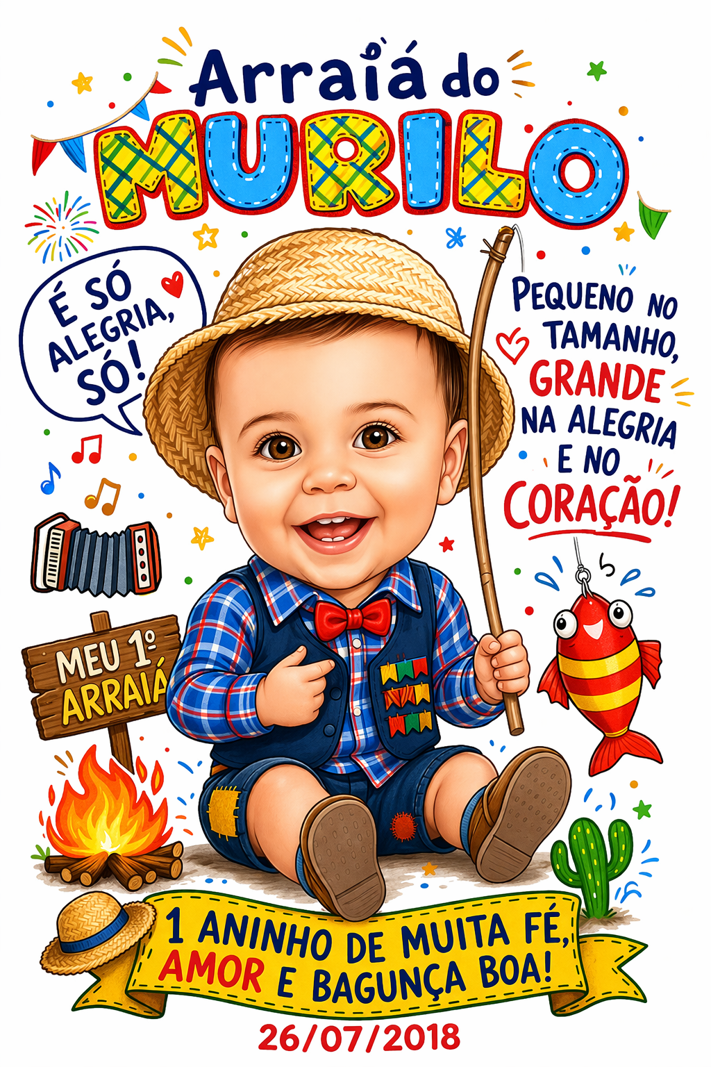 Caricatura São João Infantil – Tema Junino com Criança