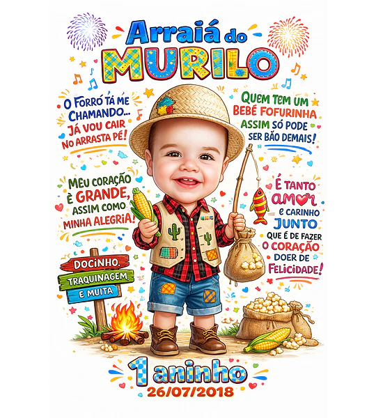 Caricatura São João Infantil – Tema Junino com Criança