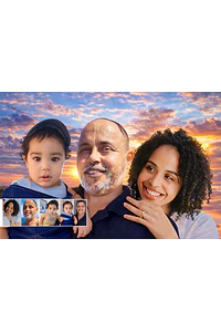 Fotomontagem de Avó e Netinha | Um Encontro Cheio de Amor