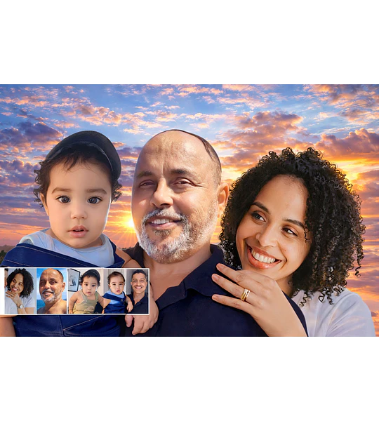 Fotomontagem de Avó e Netinha | Um Encontro Cheio de Amor