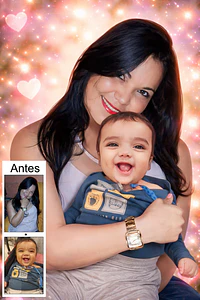 Fotomontagem de Avó e Netinha | Um Encontro Cheio de Amor