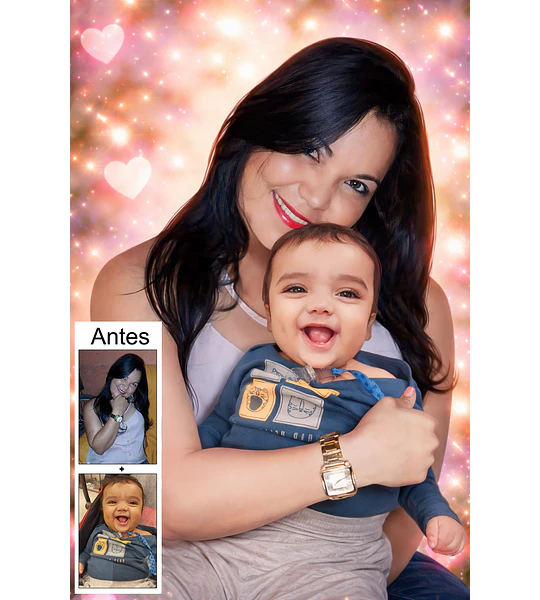 Fotomontagem de Avó e Netinha | Um Encontro Cheio de Amor