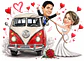Caricatura de Casamento com Carro Personalizada – Noivos Dirigindo e Tema Automotivo - Thumbnail 4